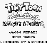 Tiny Toon Adventures Wacky Sports title screen for GameBoy